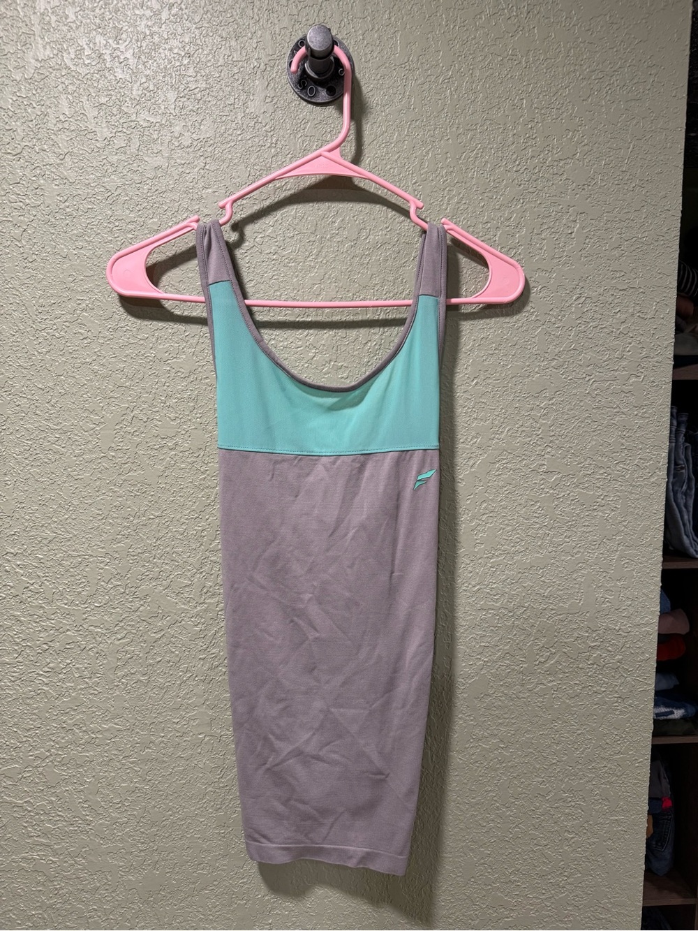 flag nor fail Mint and Mauve Colorblock Tank M